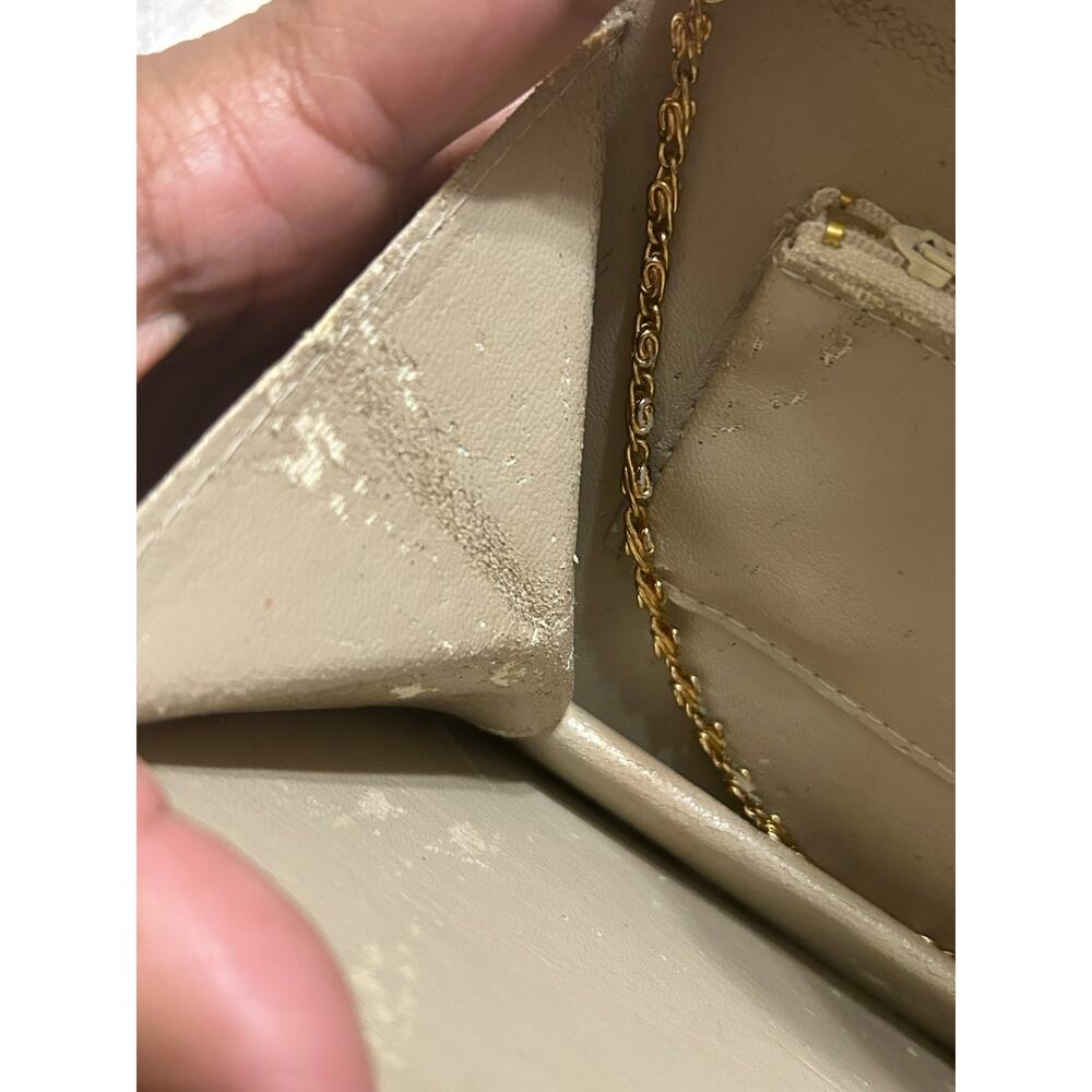 Lisette Vintage Acrylic Handbag Pearlized Shoulder Gold Chain Evening Purse - Picture 10 of 14